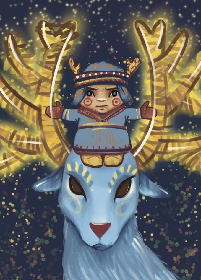 Олень с золотыми рогами