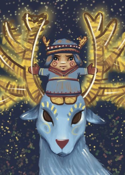 Олень с золотыми рогами